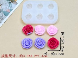 Molde silicona 6 rosas pimpollos